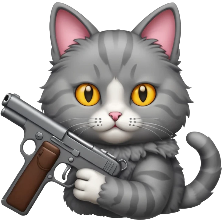 Cat with gun emoji