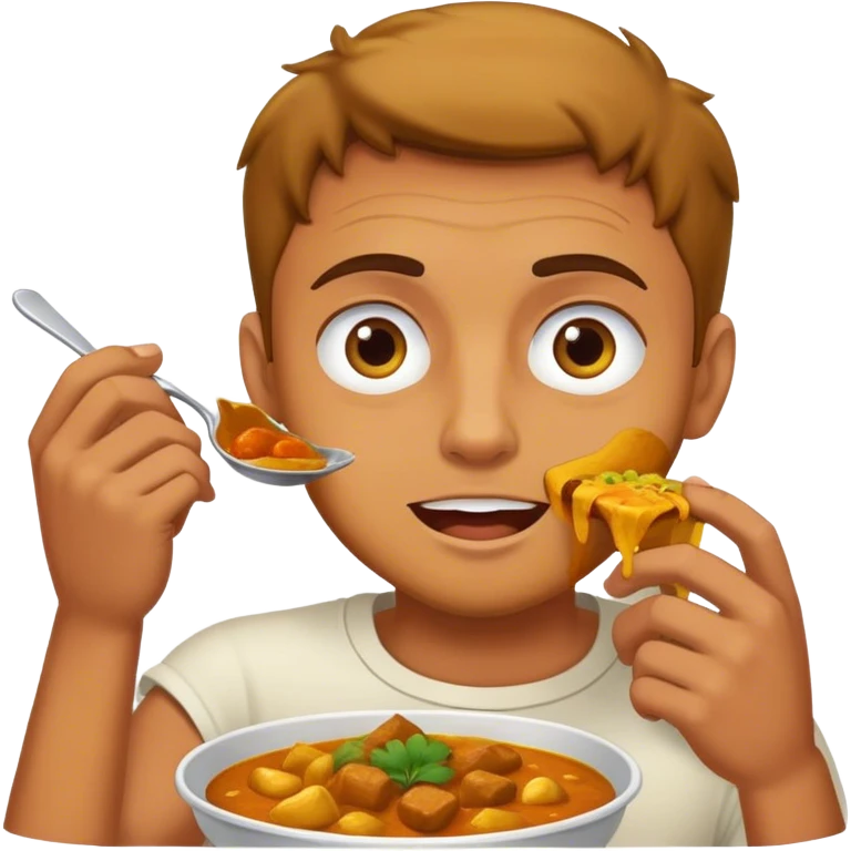 Man eating curry  emoji