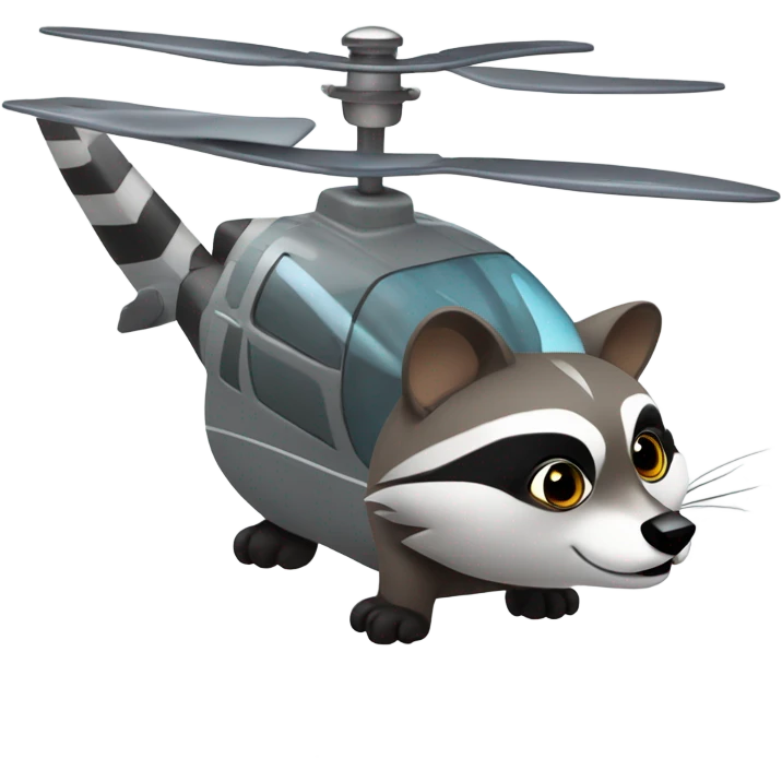 Helicopter raccoon emoji