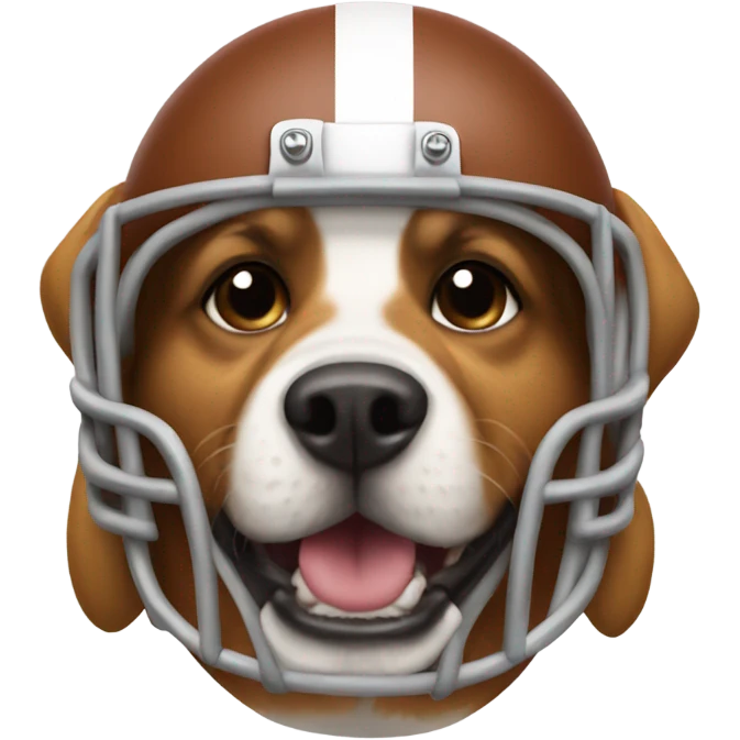 Dog wearing football helmet emoji