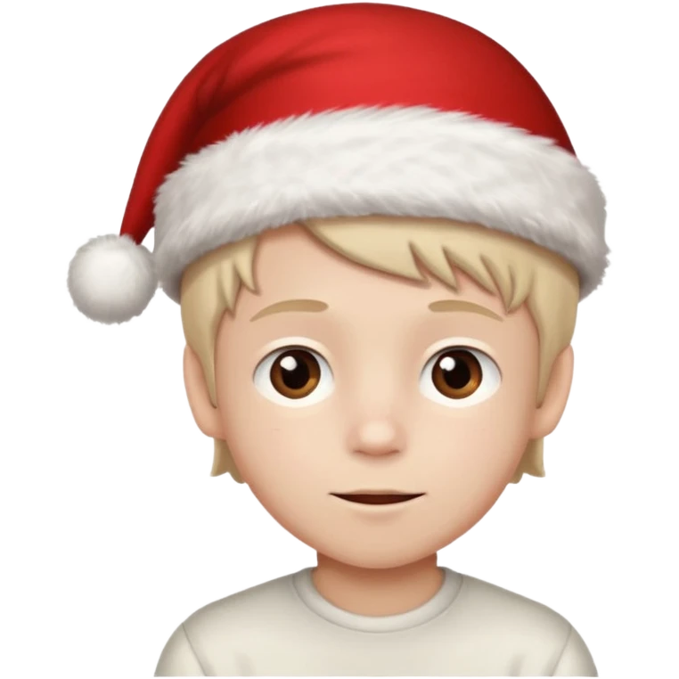 Christmas hat on a cute boy head emoji