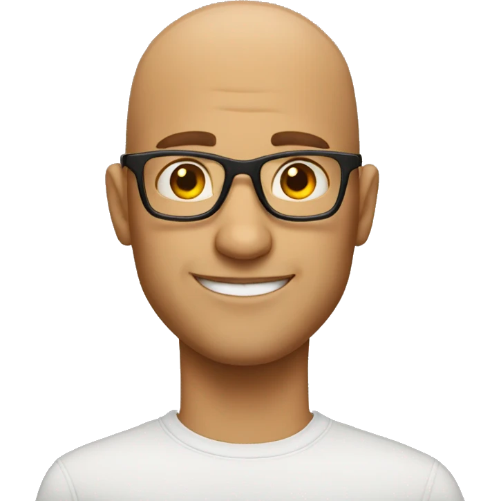 cool bald guy with glasses no beard emoji