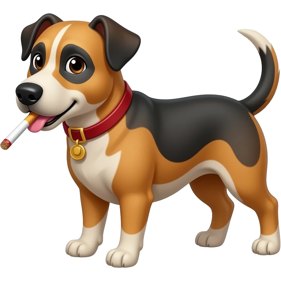 Dog, smoking illegal substances emoji