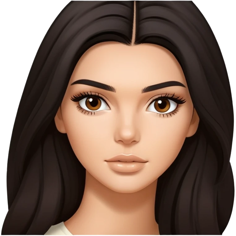 Kendall Jenner, fashion model, long dark hair emoji