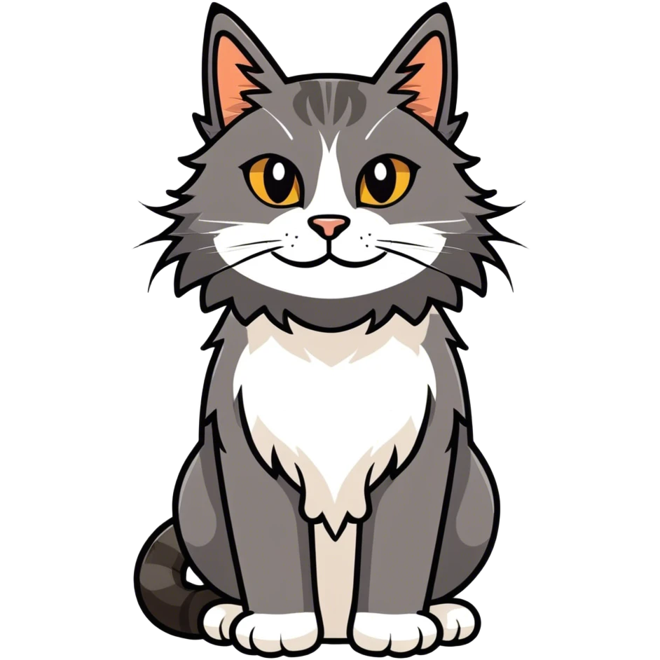 black maine coon smiling emoji