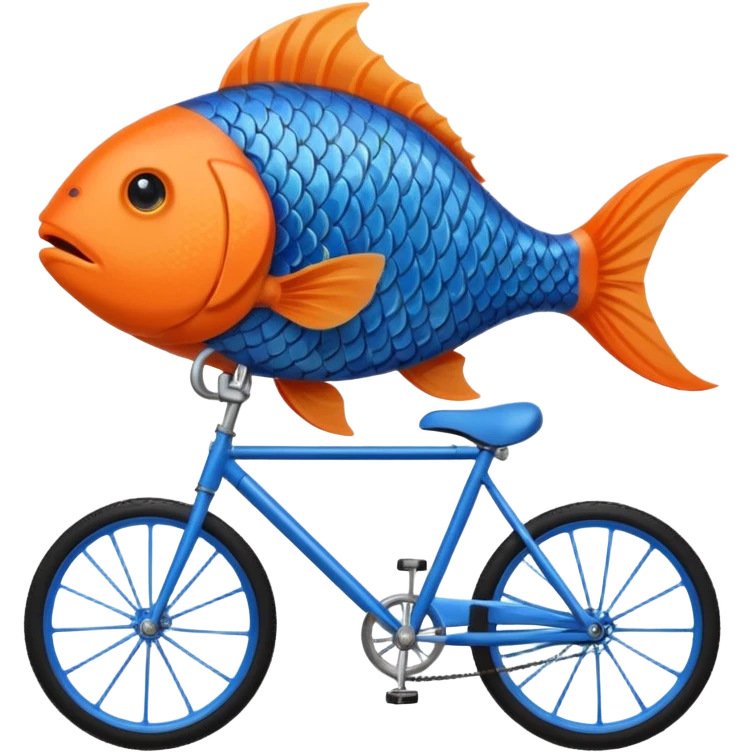 fish riding on the bike emoji