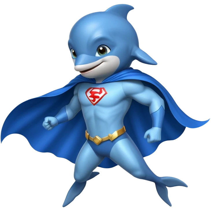 A dolphin superhero  emoji
