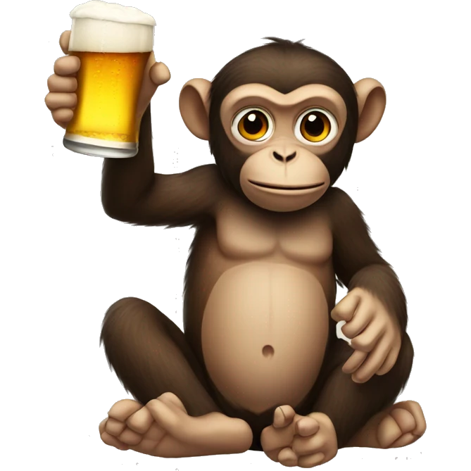 monkey drinking beer emoji