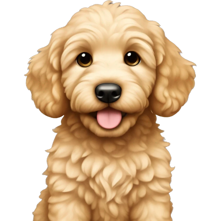 Cute golden doodle puppy named Bruno emoji