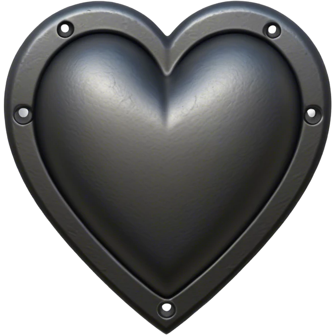 medieval black iron heart  emoji