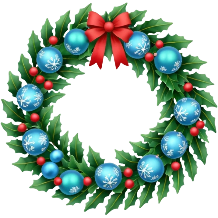 Simple and sweet Christmas wreath with light blue details emoji