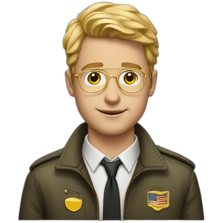young white man with golden aviator glasses emoji