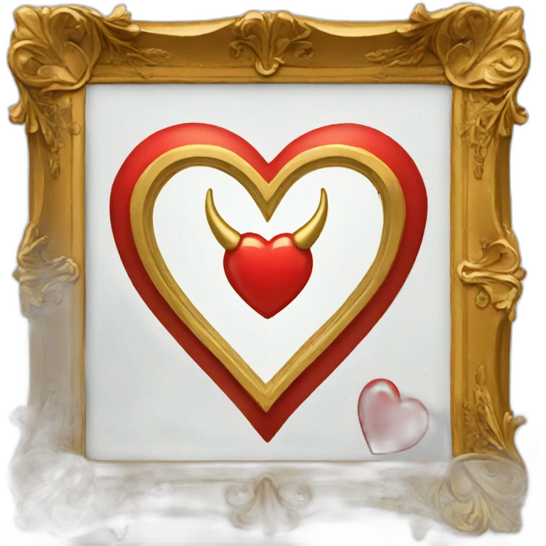 Gold heart frame with red horns emoji