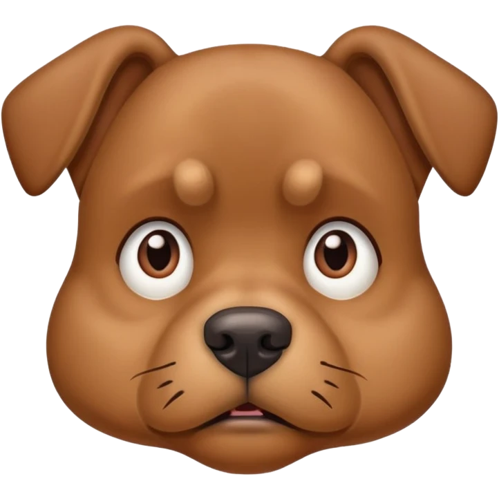 brown sharpey dog with a displeased face emoji