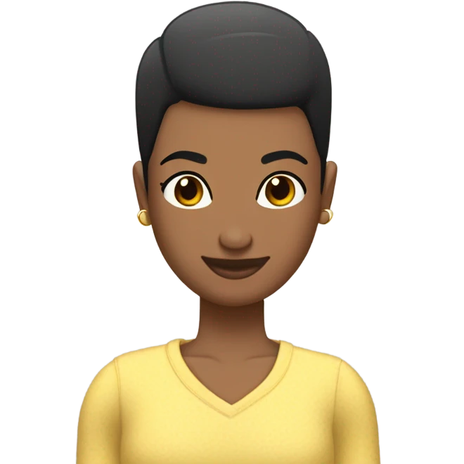 Chico de tez negra con corte de pelo buzz cut y su novia de tez morena emoji