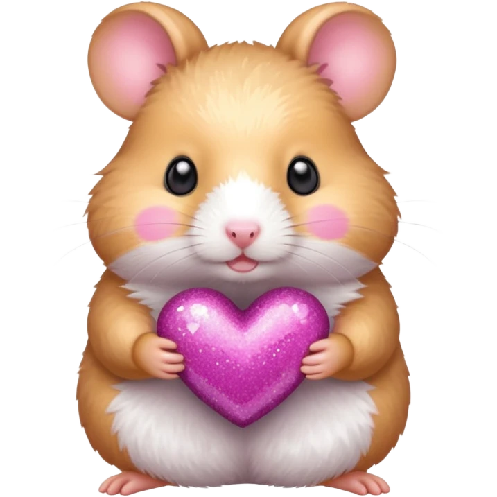 Hamster with glitter heart emoji