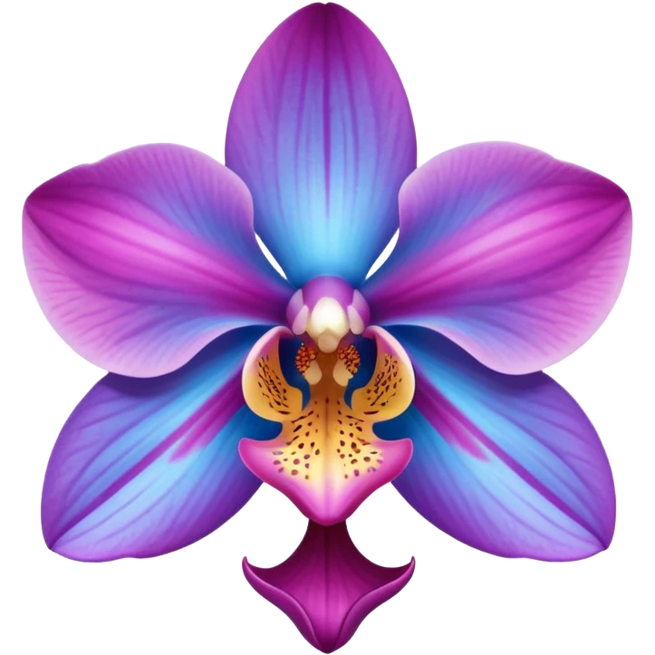 super realistic pink purple and blue orchid emoji