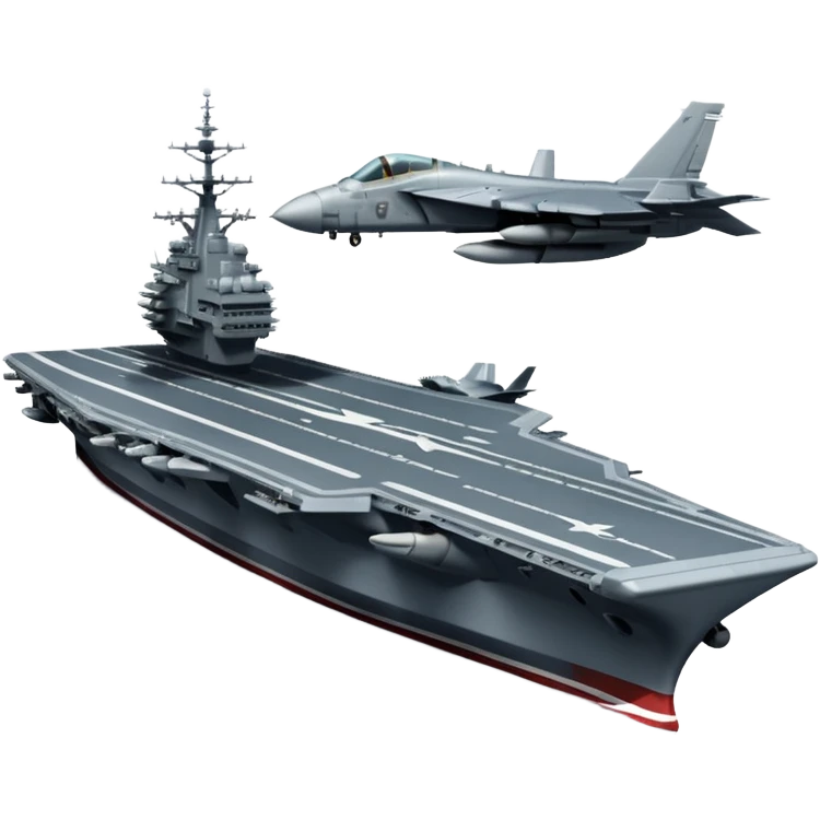 an aircraft carrier with fighter jets emoji