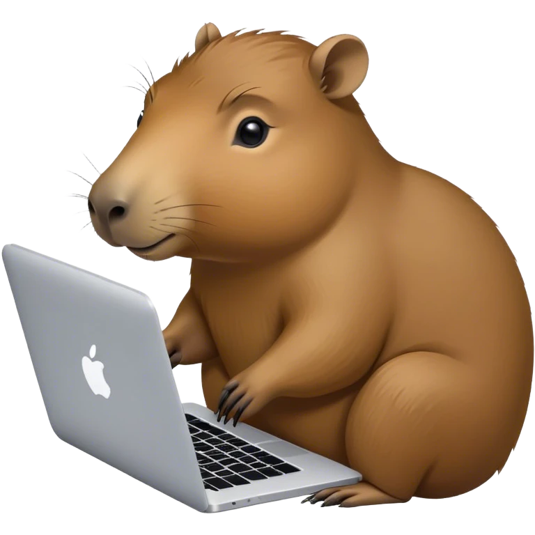 capivara mexendo no macbook emoji