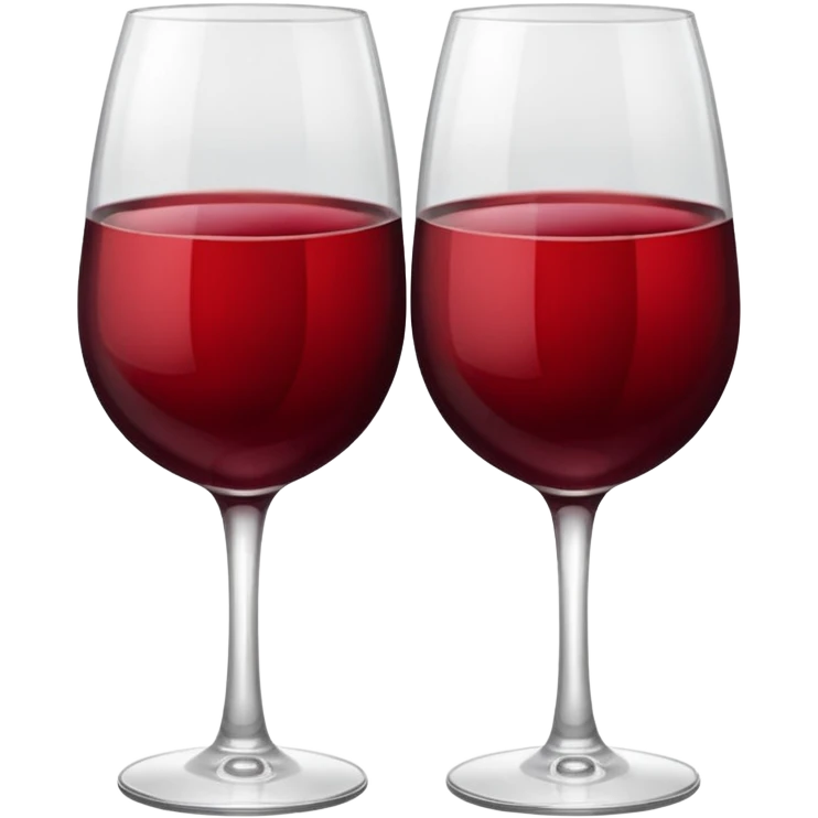 2 red wine glasses are knocked against each other emoji