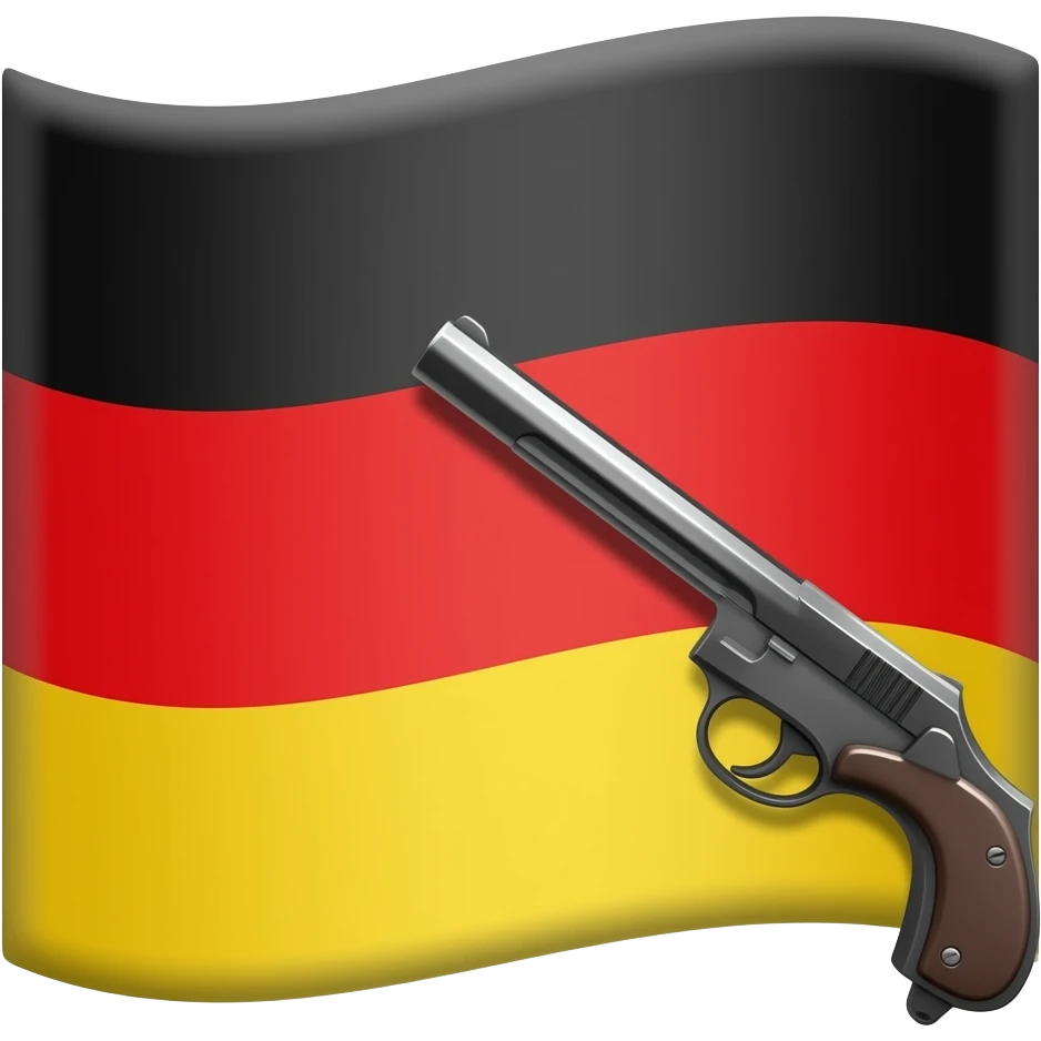 Germany flag with a gun on the right side emoji