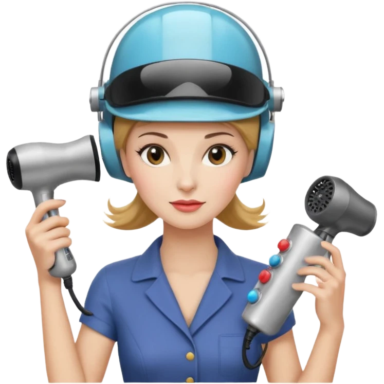Emoji de mujer con casco secador, pelo recogido, cogiendo revista con las dos manos, estilo vintage chic emoji