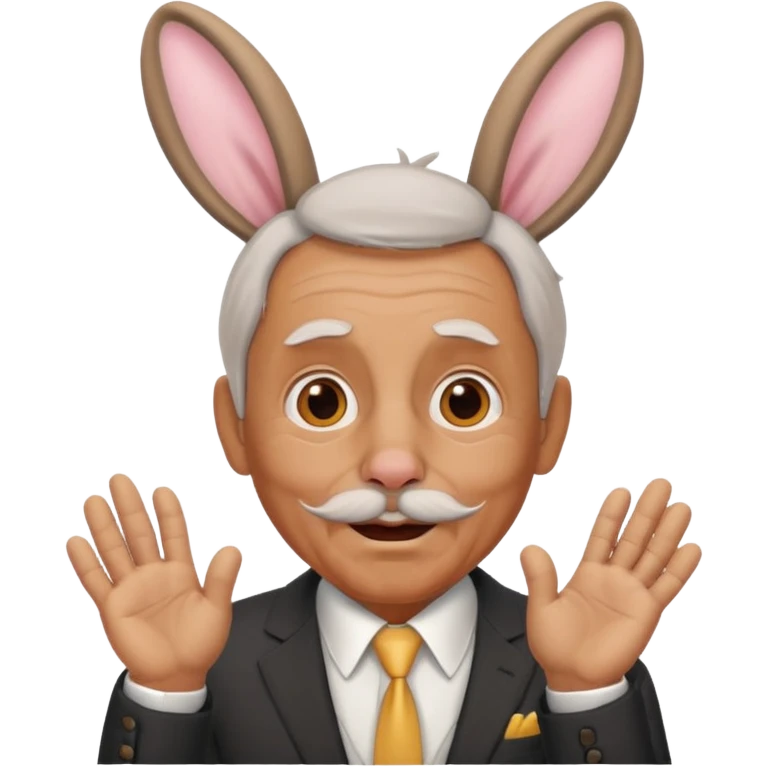 old man with bunny ears emoji