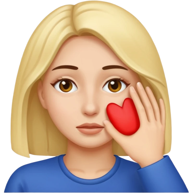 Mulher tampando o rosto emoji