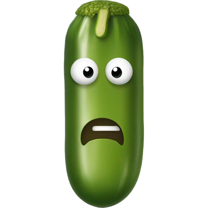 Show me a pickle covered at the end with milk emoji