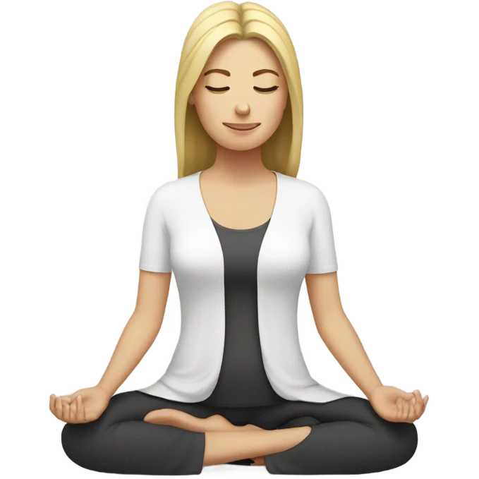 Meditation white girl emoji