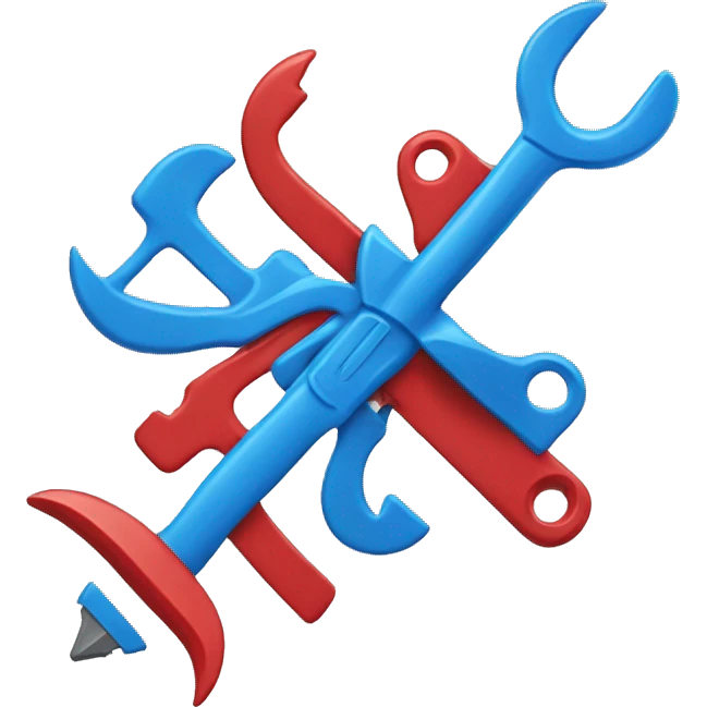 tool on an app icon that is blue andred and lively emoji