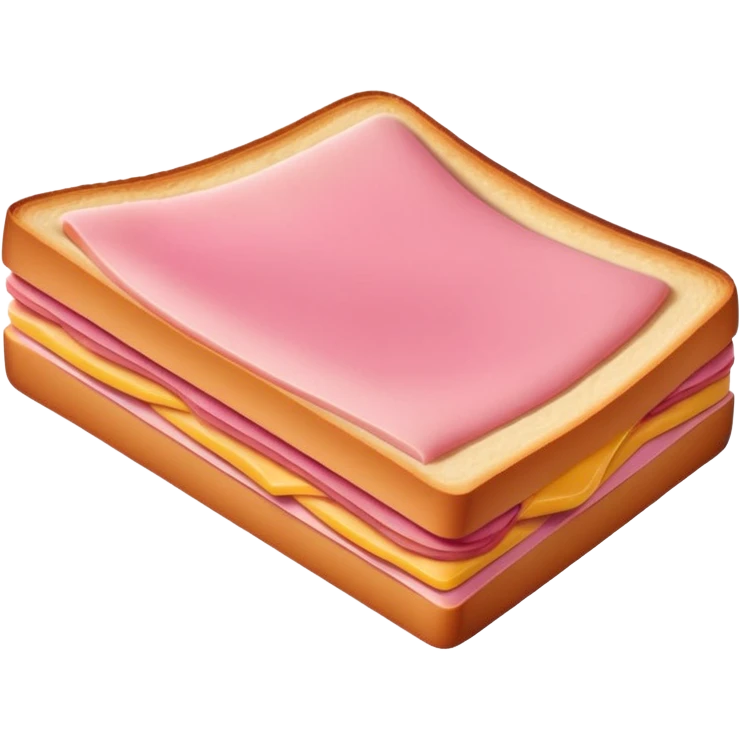 pink bologna slice folded with visible crease, emoji style emoji