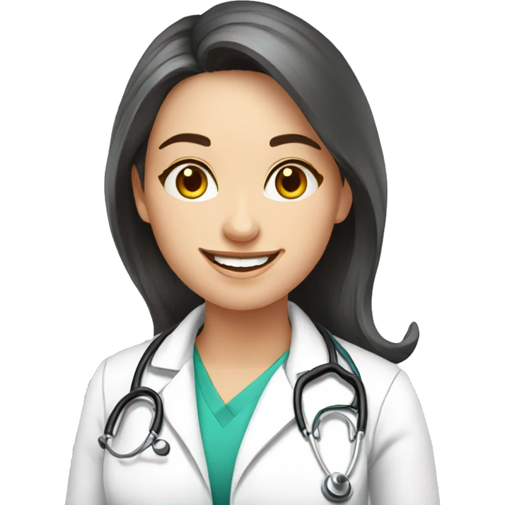young european doctor-woman-happy emoji