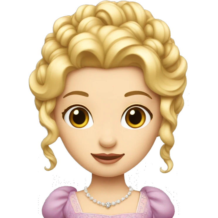 Muñeca estilo Disney con vestido de princesa pelo rubio con tirabuzón  emoji