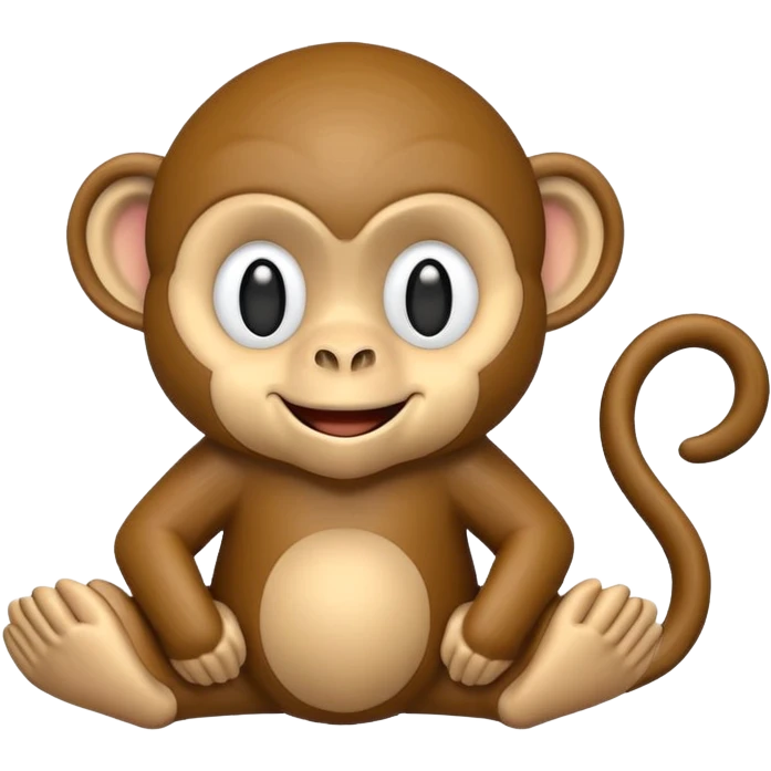 wood carved mini monkey emoji