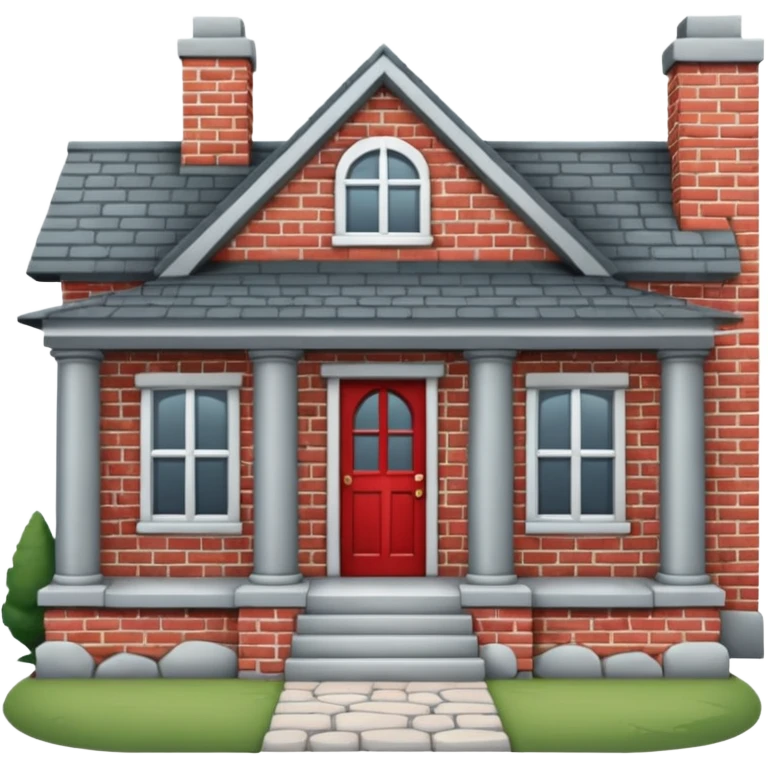 house no trees  not wooden like cartoonish almost only the front emoji