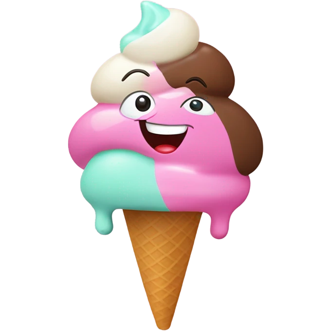 Ice cream with a face  emoji