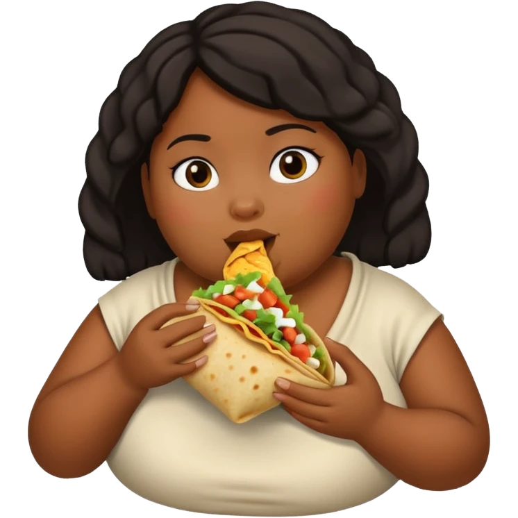 Fat black girl eating a burrito  emoji