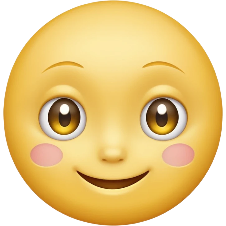 Emoji, yellow round smiling face, shy expression emoji