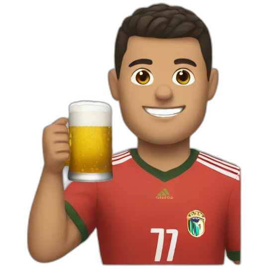 Ronaldo drinking beer emoji