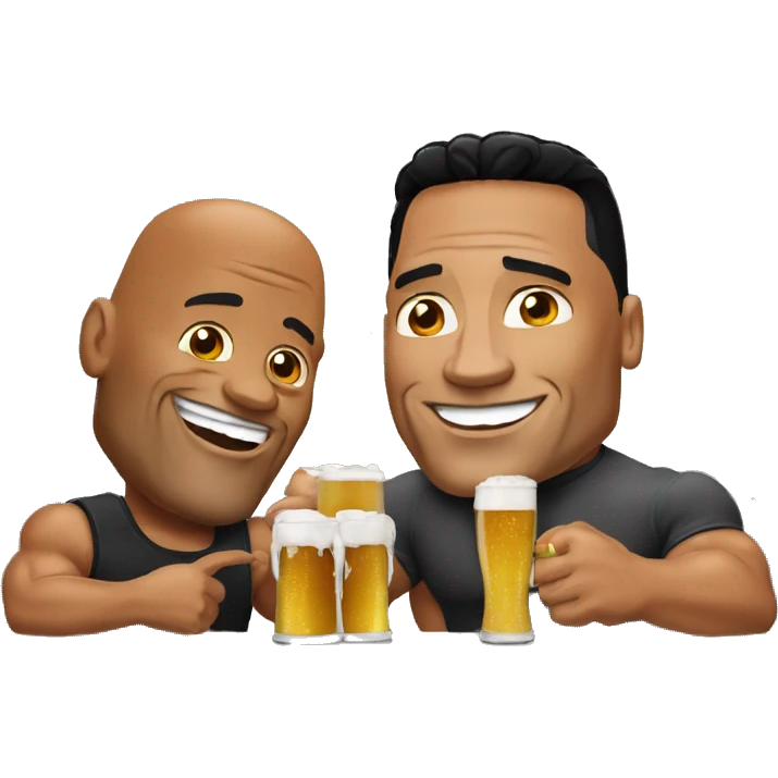The Rock having beer with Arnold Schwarzenegger  emoji