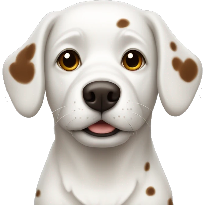 White dog with brown spots emoji