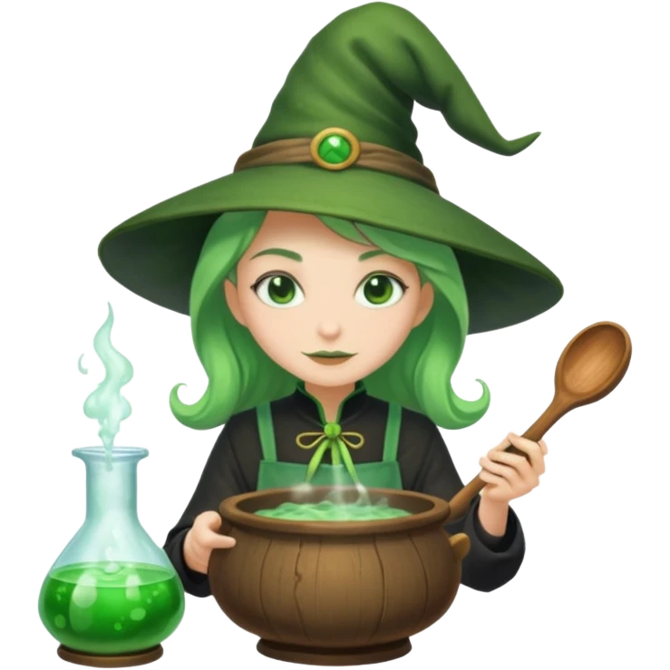 green witch cooking potion emoji