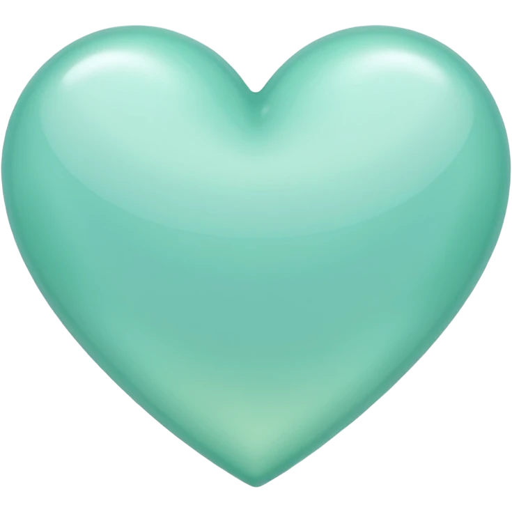 mint color heart with a subtle gradient emoji