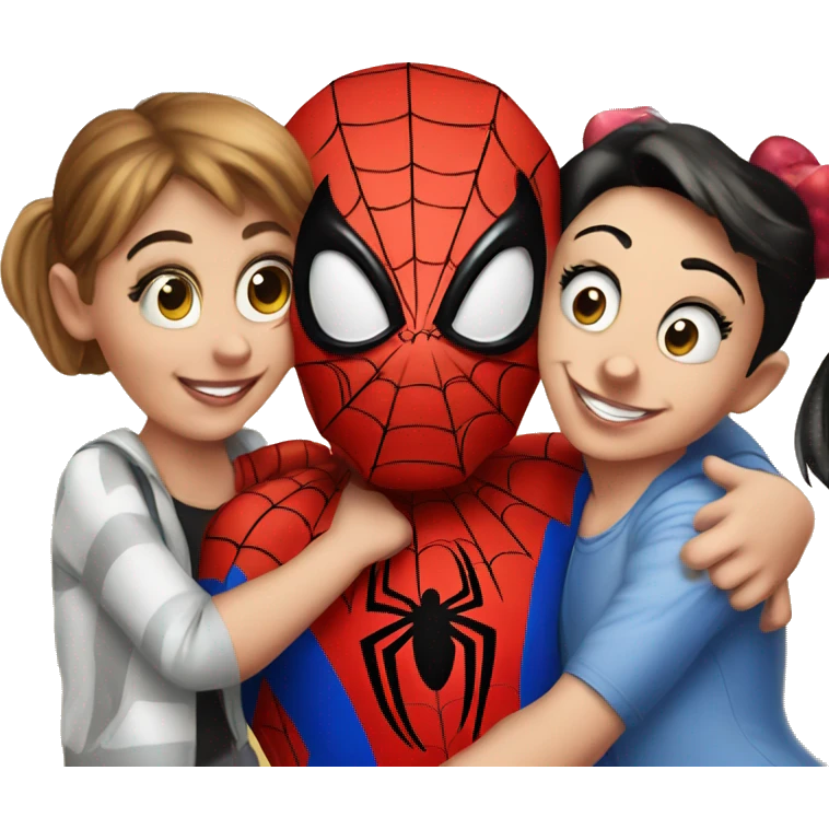 Spiderman with Mickey Mouse and Minnie Mouse emoji