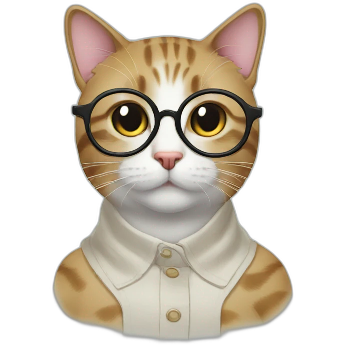 cat wear glass emoji