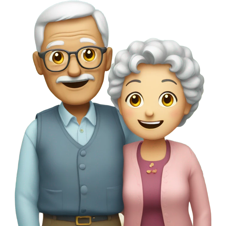 Happy grandpa and grandma  emoji