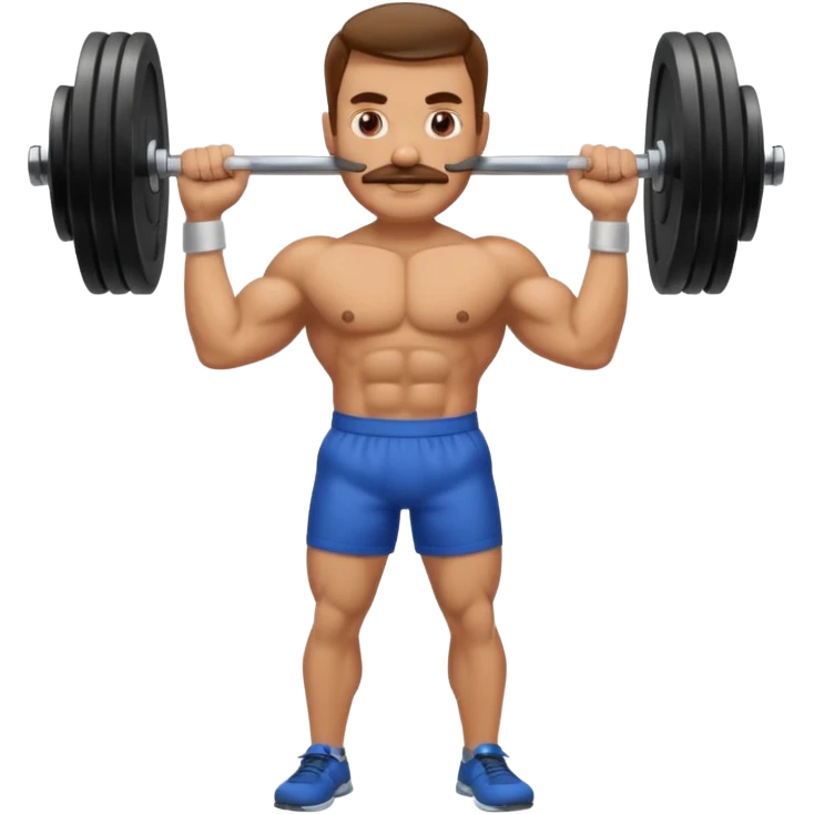 glorious moustache lifting heavy weights emoji