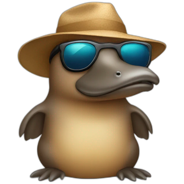 A platypus wearing sunglasses emoji