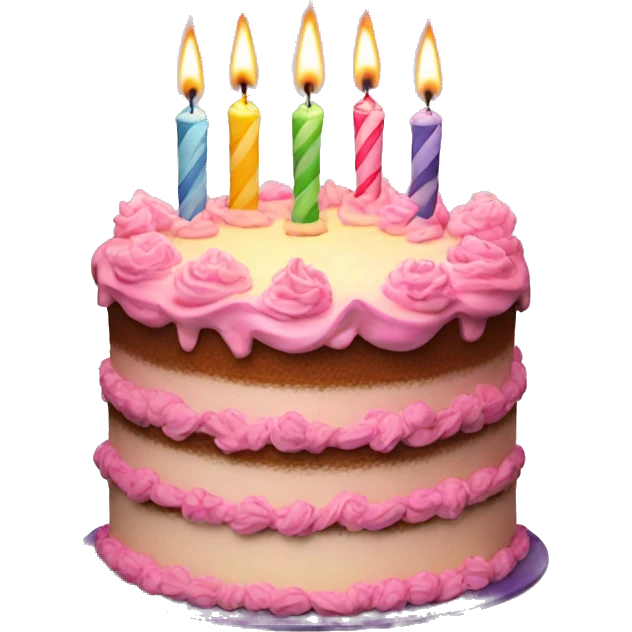 birthday cake with candles emoji